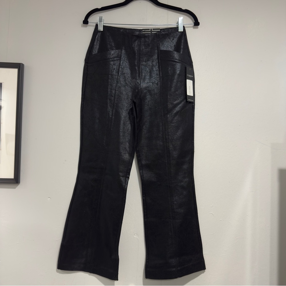 Liverpool Black Flared Pants cracked texture